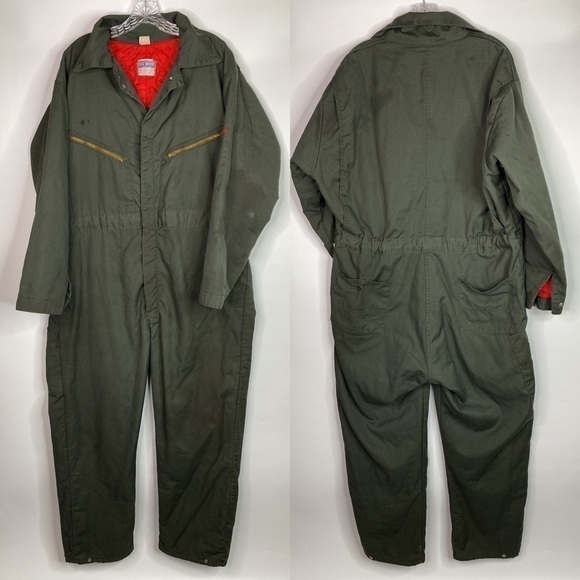 Vintage Big Smith Green Insulated Coveralls Size 48 Regular - Picture 1 of 14